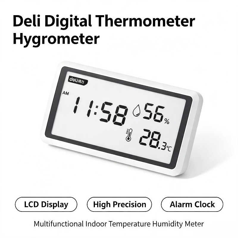 Digital Hygrometer Probe - Deli Digital Thermometer Hygrometer LCD Screen