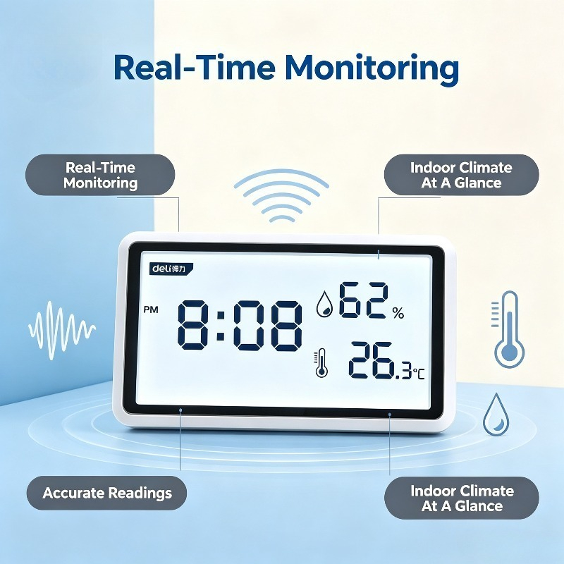 Deli Electronic Thermometer Hy - Digital Hygrometer Probe ulasan dan harga