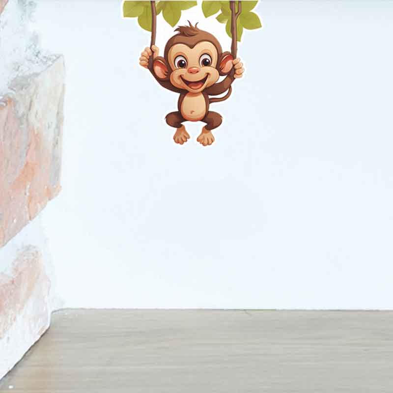 Cute Little Monkey Living Room - Pvc Panel Background ulasan dan harga