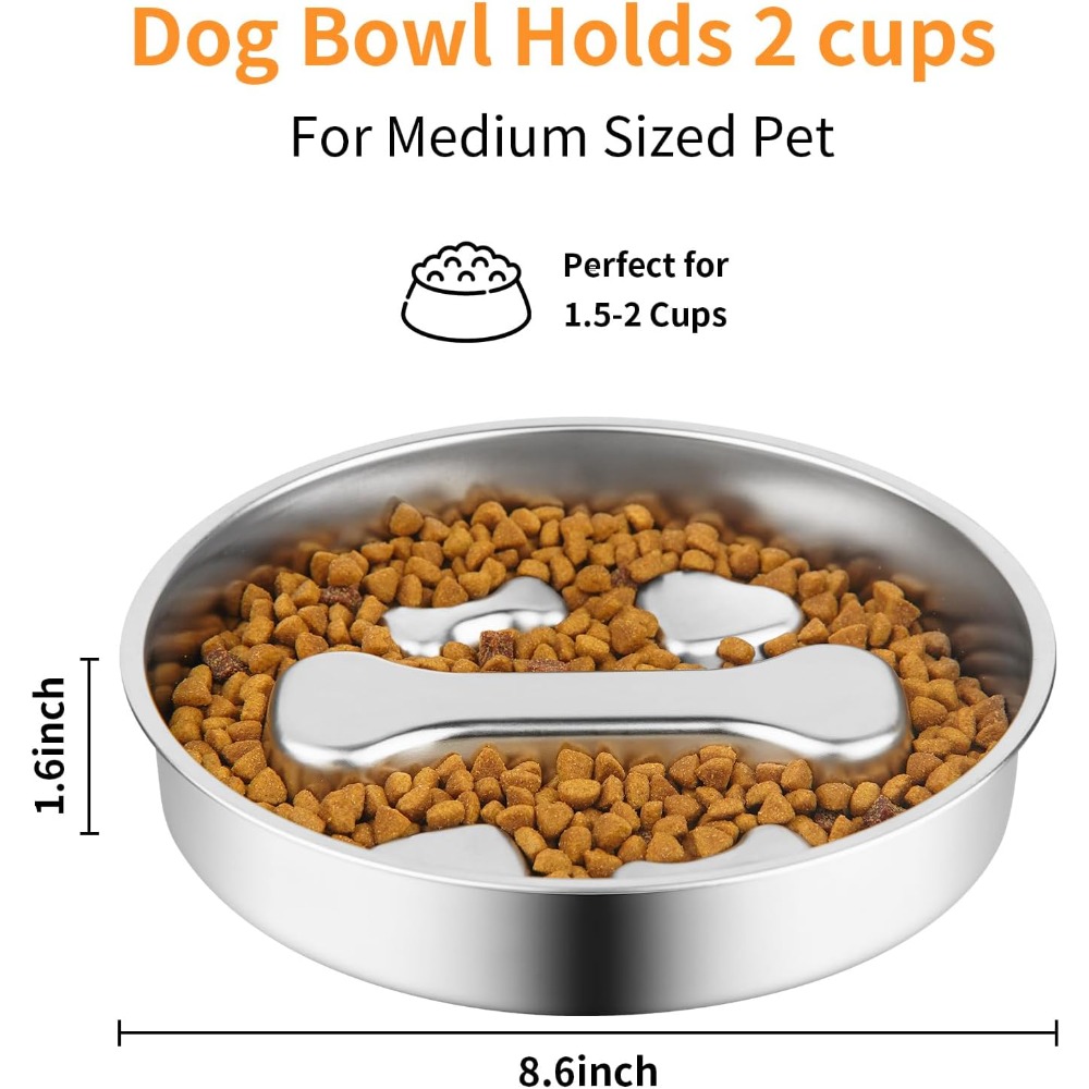 Slow Feeder Dog Bowl Stainless - Royal Canin Food Medium ulasan dan harga