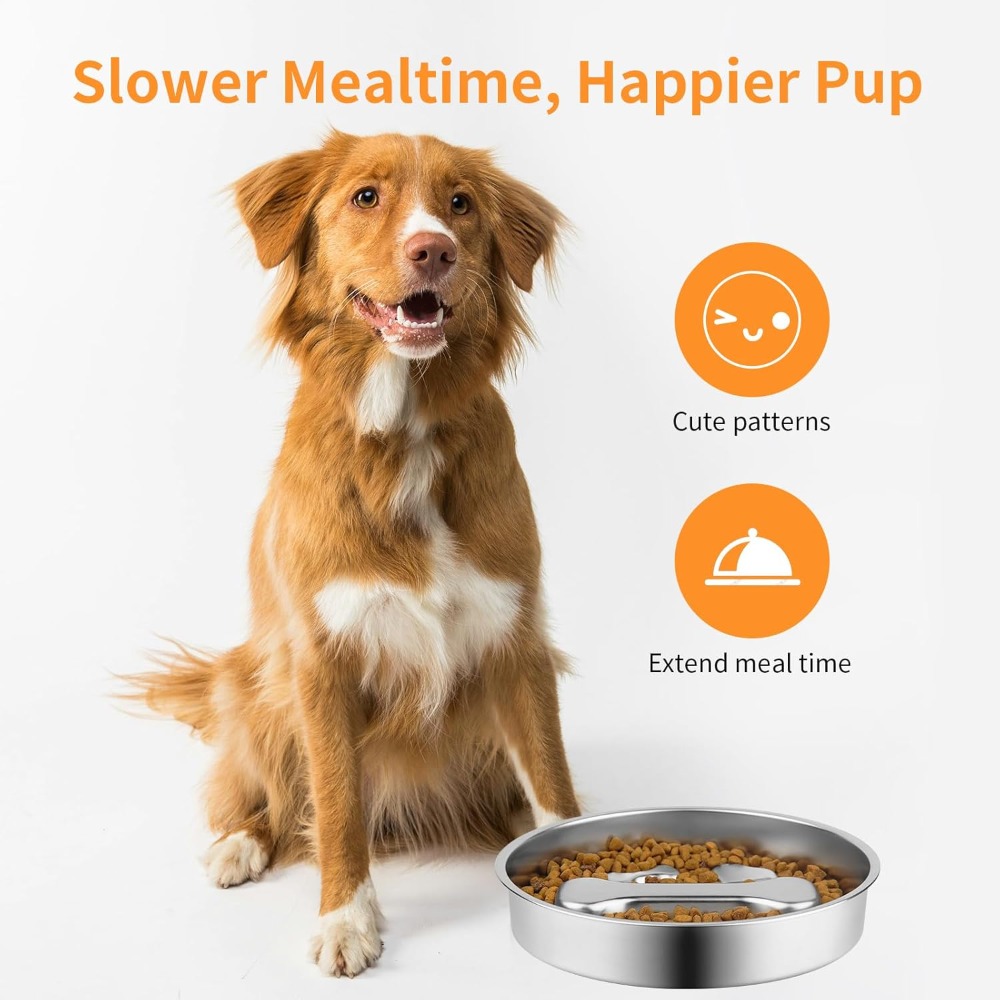 Slow Feeder Dog Bowl Stainless - Royal Canin Food Medium ulasan dan harga